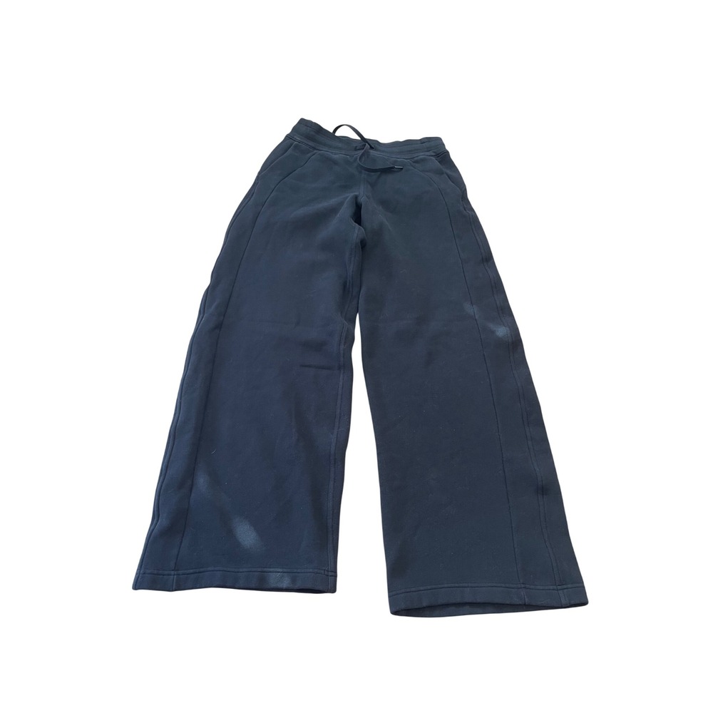 Lululemon Scuba Wide Leg Pants Black Fleece High Rise LW5FMOS Size 6